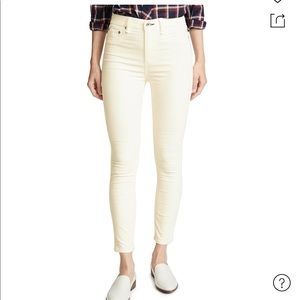Rag & Bone High Rise Velvet Skinny Jeans, Antique White. Brand New Size 26